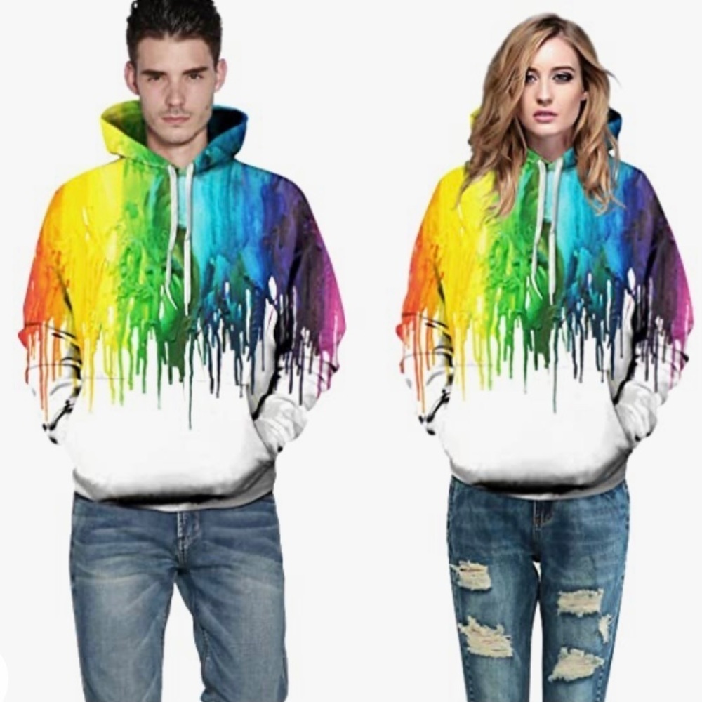 PRIDE UNISEX COLOR SPLASH HOODIE MENS SMALL UNISEX